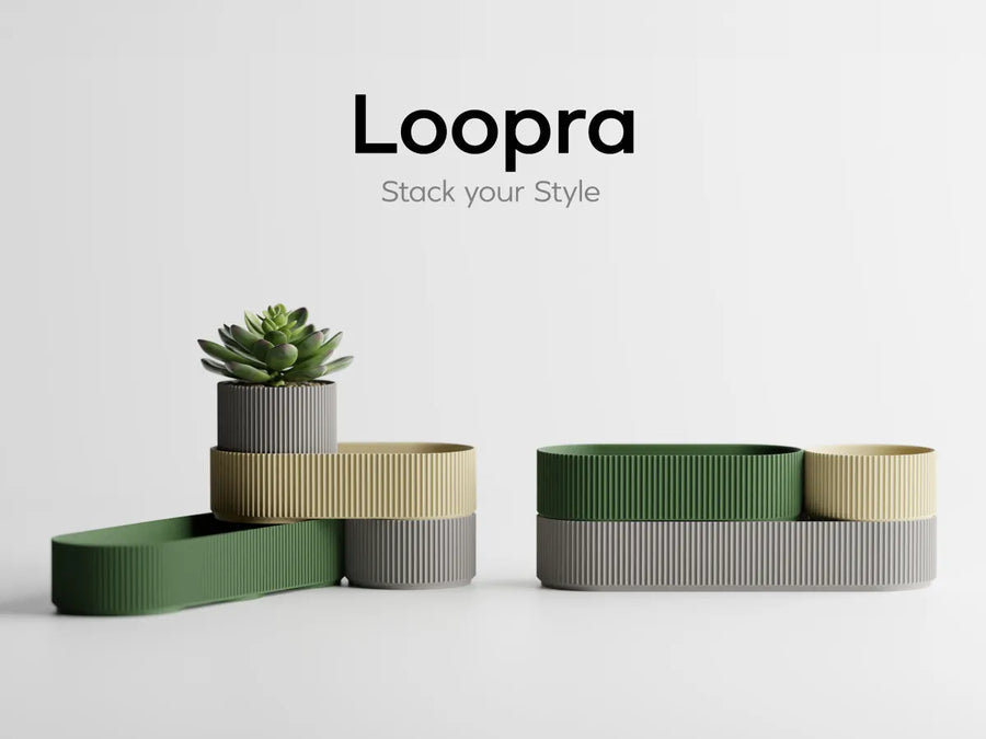 Loopra — модулни кръгли кутии с оребрен релеф