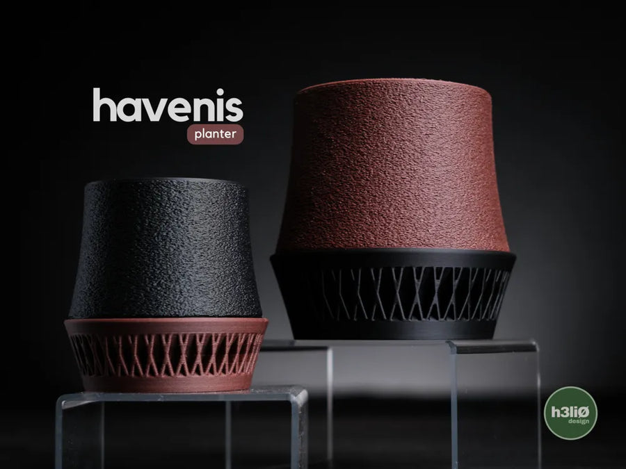 Havenis — саксия с текстура и ребреста подложка