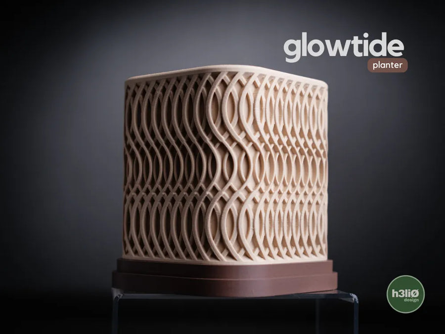 Glowtide — саксия с вълнообразен релеф върху подложка