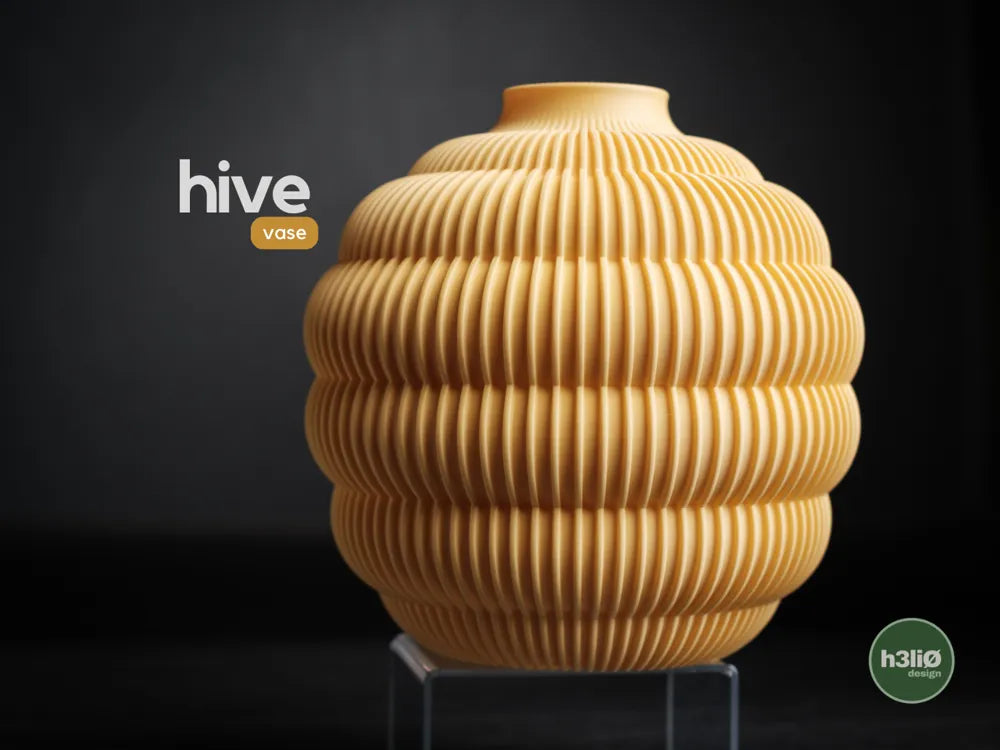 Hive обла ваза с хоризонтални ребра