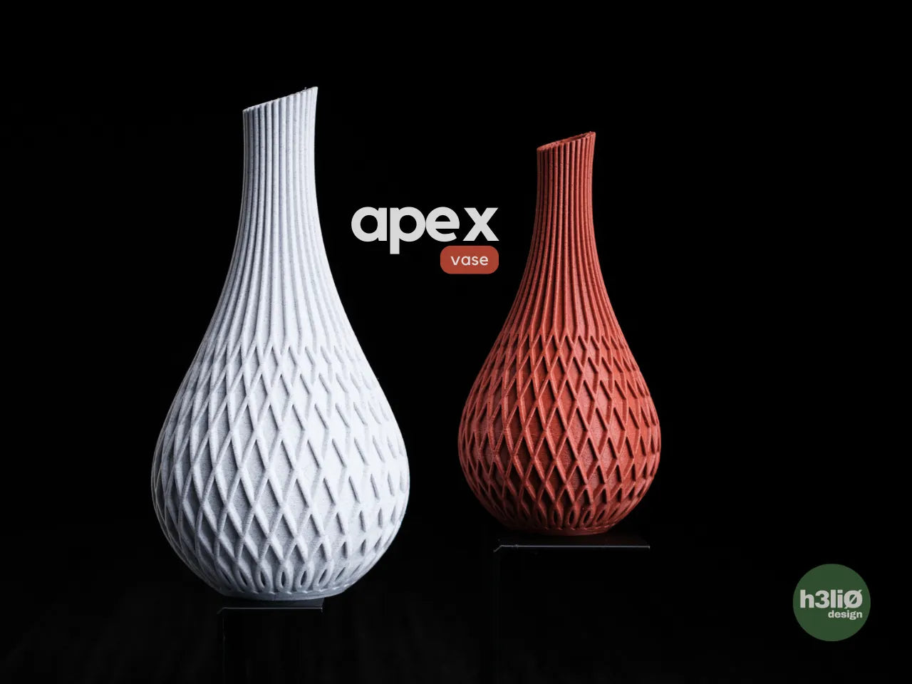 Apex — капковидна дизайнерска ваза с ромбовиден релеф