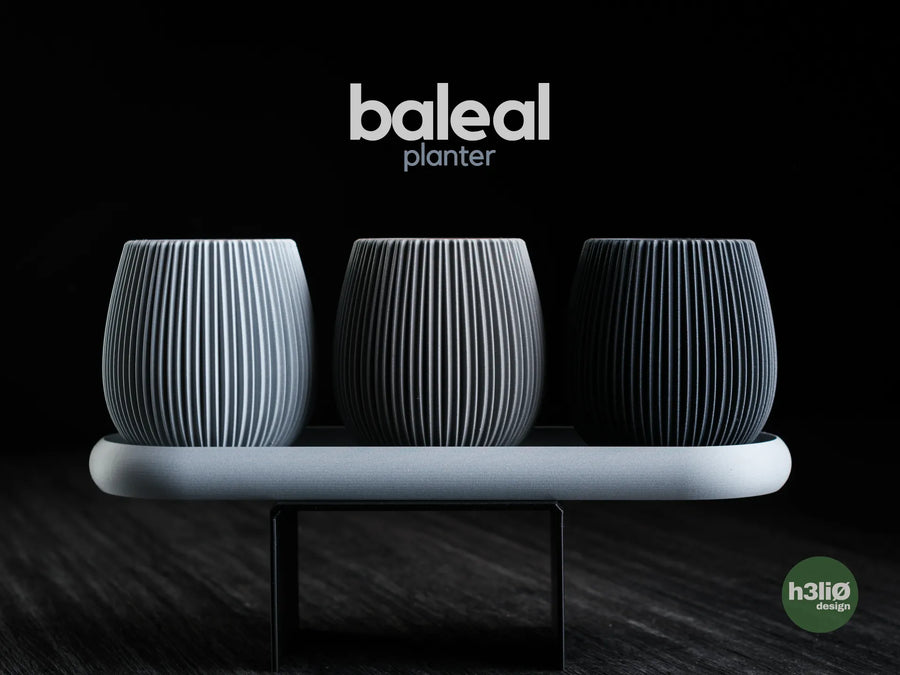 Baleal — комплект от три ребрести саксии с обща тава-поставка