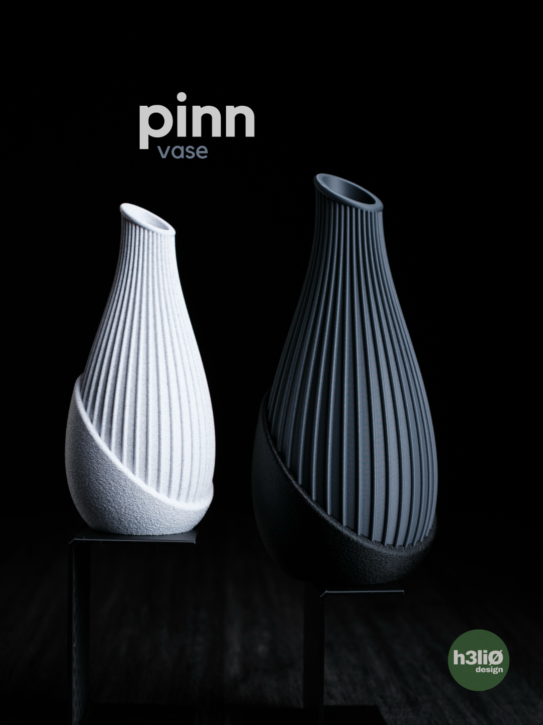 Pinn — двуцветна дизайнерска ваза с оребрен релеф